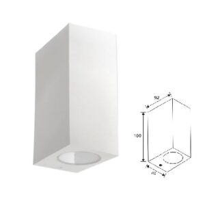 Applique Doppia Emissione 2xGU10 IP44 Bianco